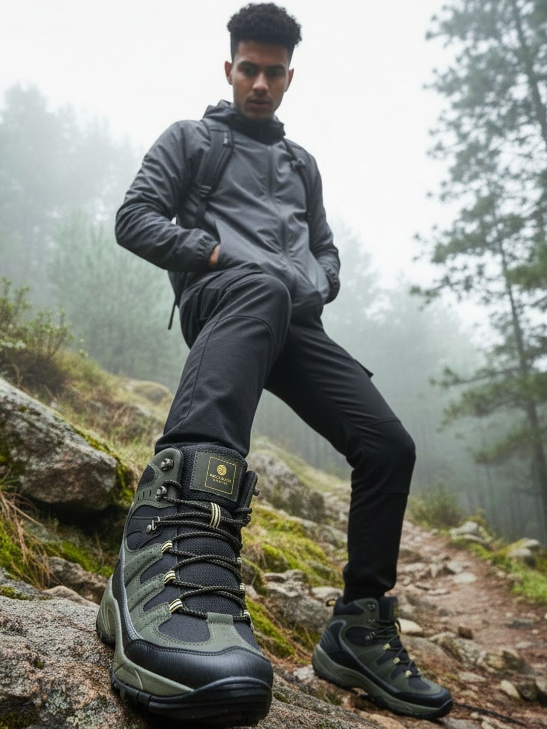 bacca bucci Men Mid-Top Trekking Sports Shoes