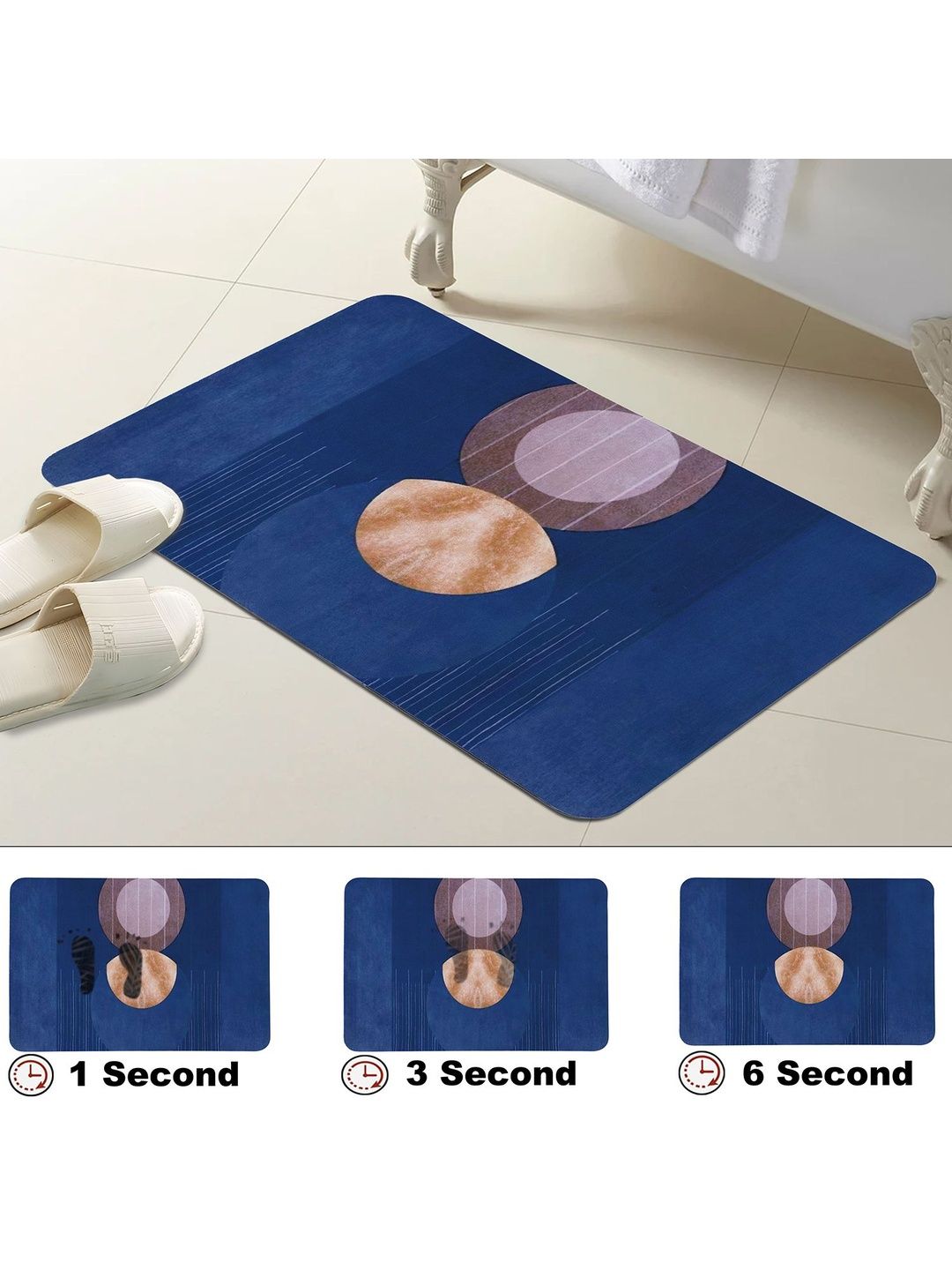 Aura Blue Self Design Bath Rugs-picture-55