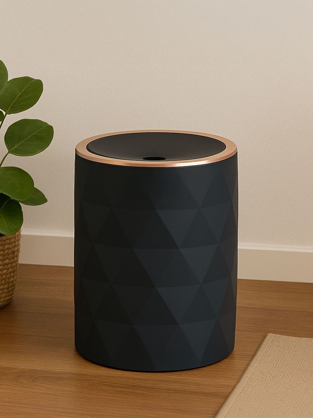 OBSESSIONS Black Swing Top Lid Bin