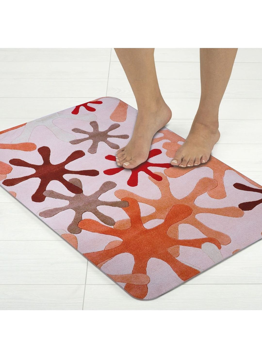 Aura Printed Pink Bath Rugs-picture-42