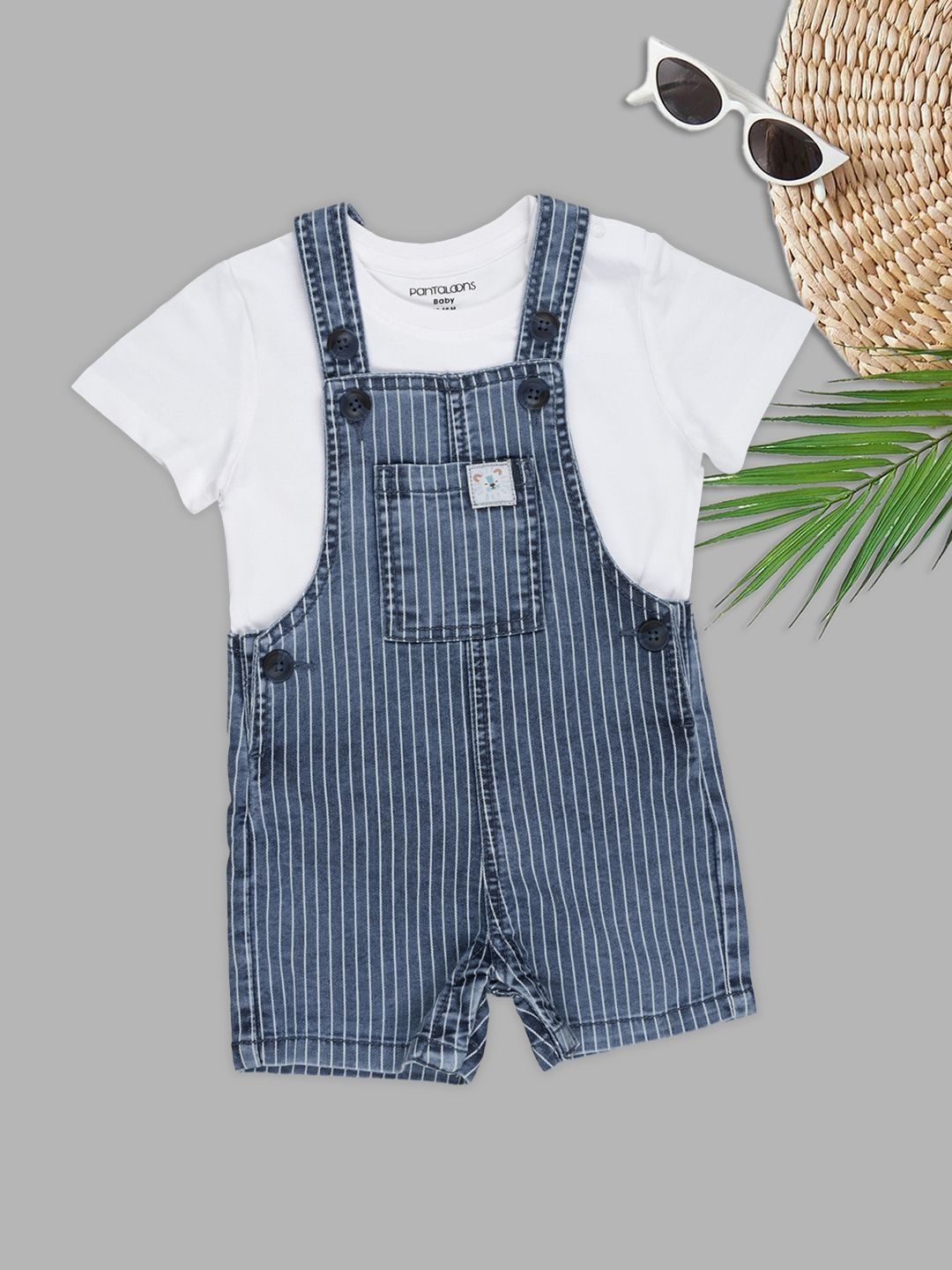 Pantaloons Baby Straight Leg Ankle Length Dungarees-picture-39