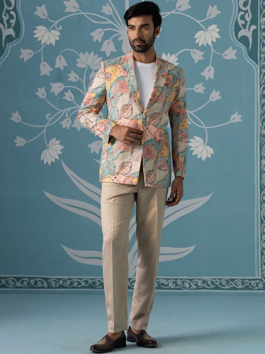 TheEthnic.Co Self Design Single Breasted Blazer-picture-38