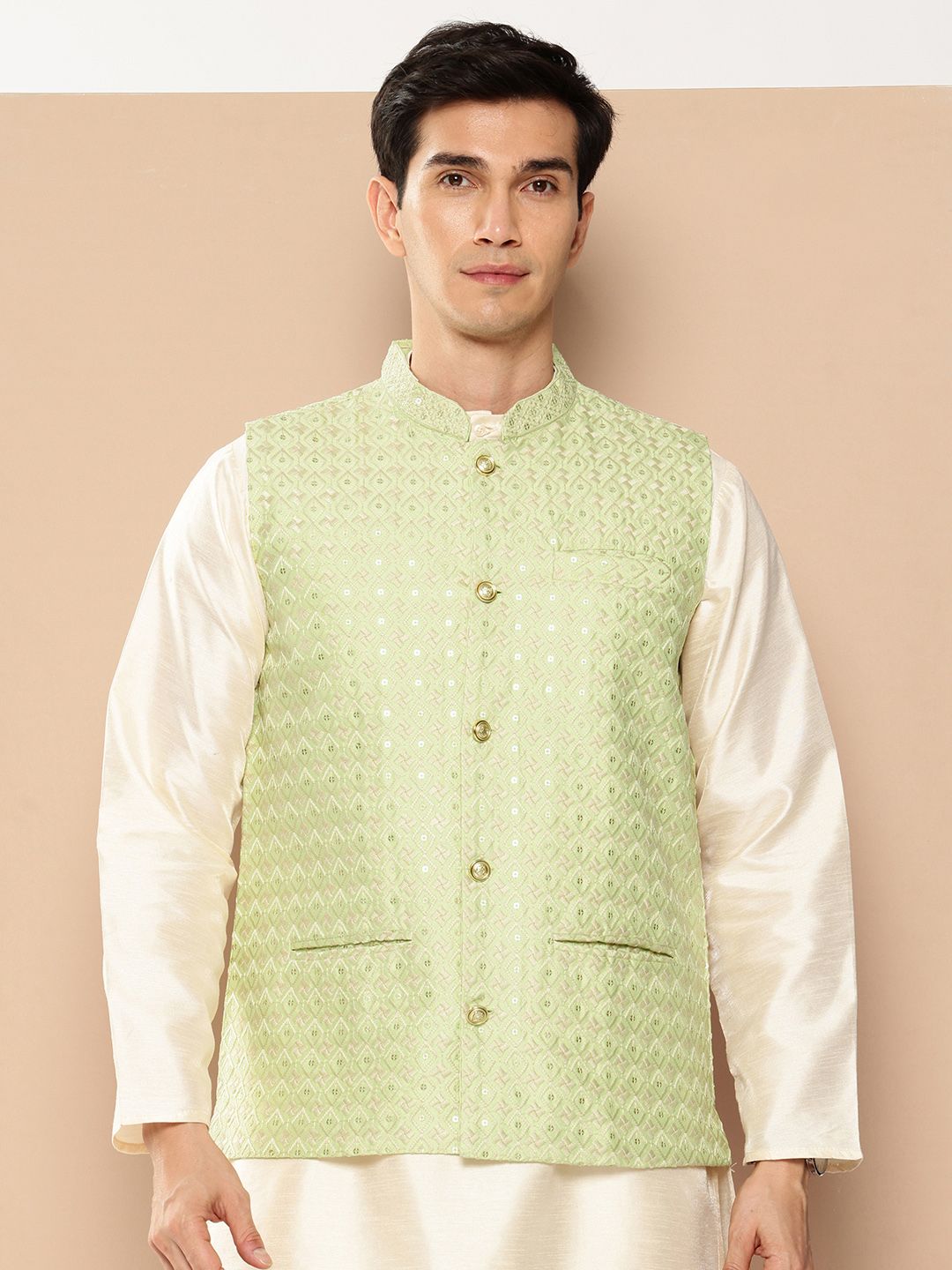 DIVISIVE Embroidered Nehru Jacket-picture-15