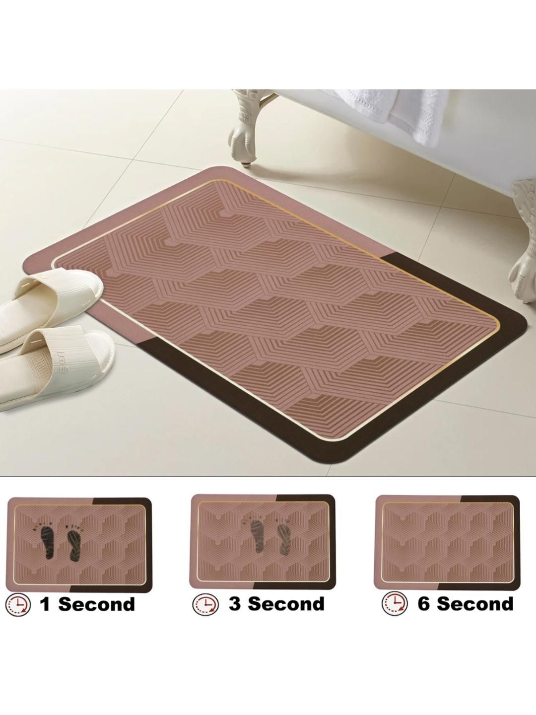 Aura Brown Self Design Bath Rugs-image-19