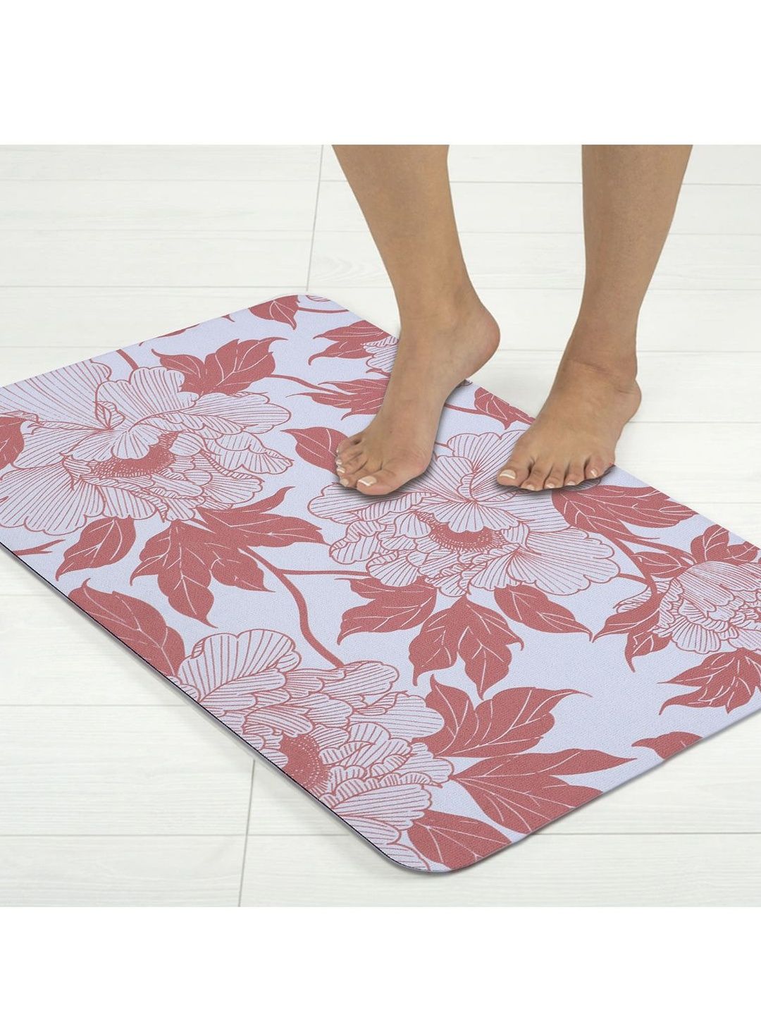 Aura Unisex Orange-Colored Printed Bath Rugs-image-21