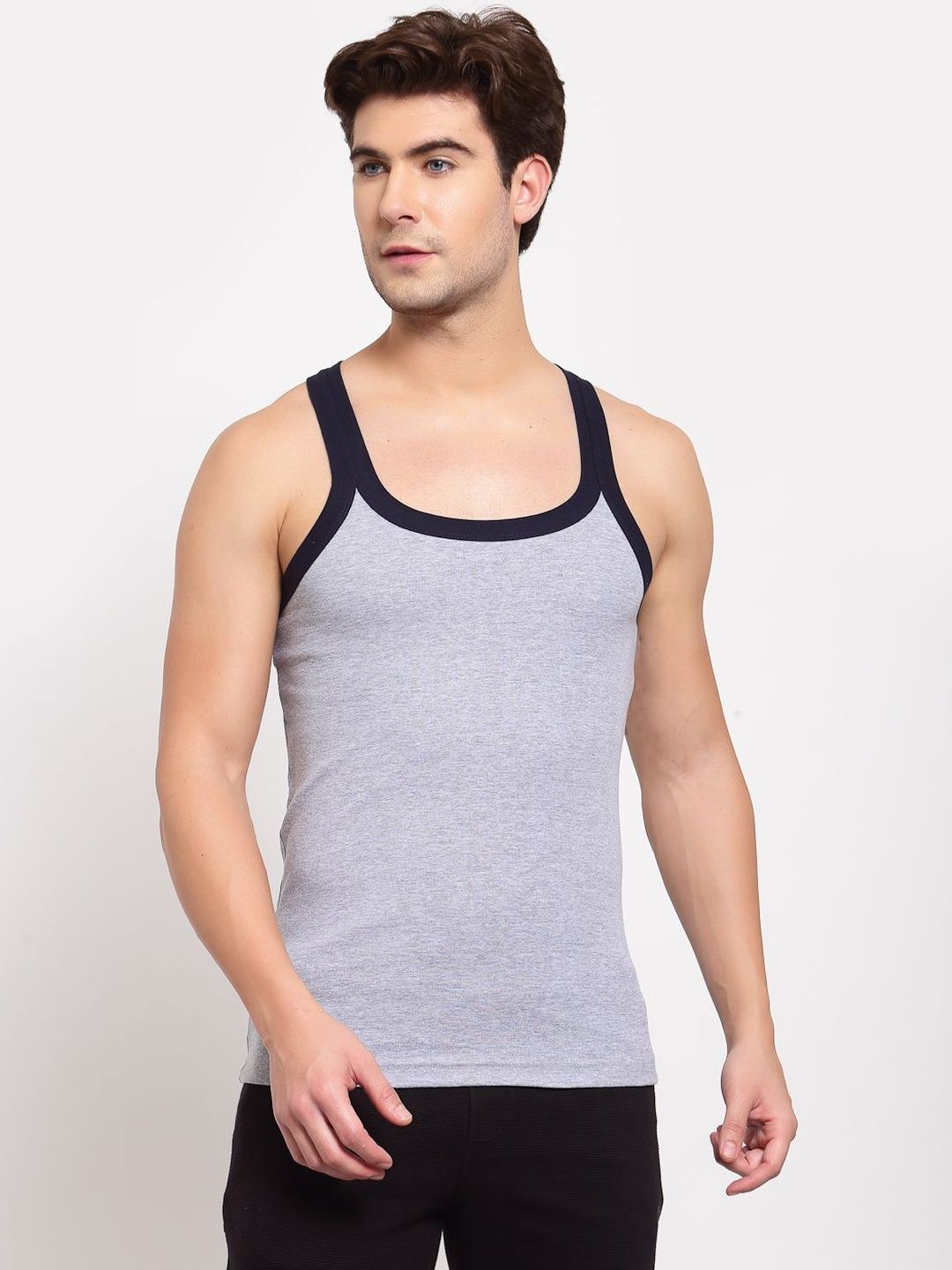 MACHO Pure Cotton Round Neck Gym Vest-image-27