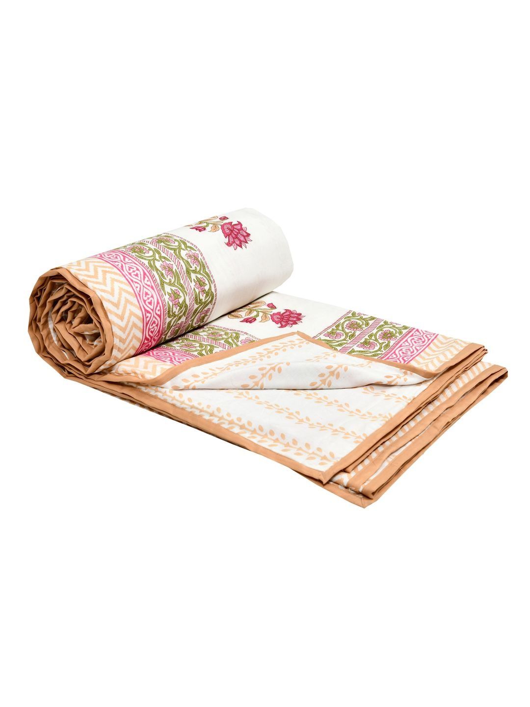 BLOCKS OF INDIA Pink & White Floral AC Room 150 GSM Dohar-picture-20