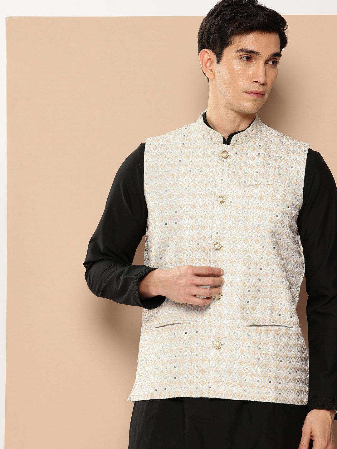 DIVISIVE Embroidered Nehru Jacket-picture-56