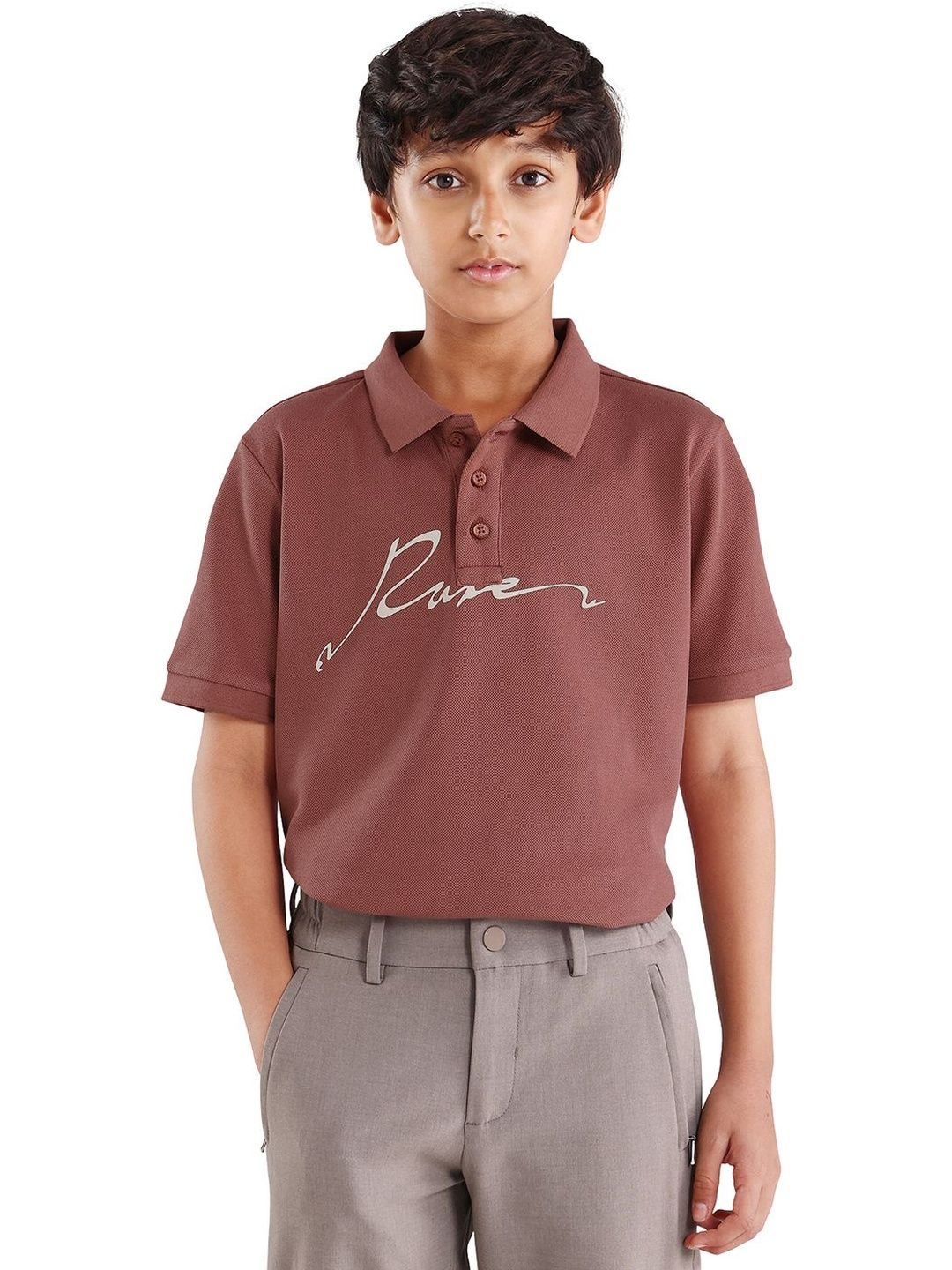 RARE ONES Boys Printed Polo Collar Extended Sleeves T-shirt-image-17