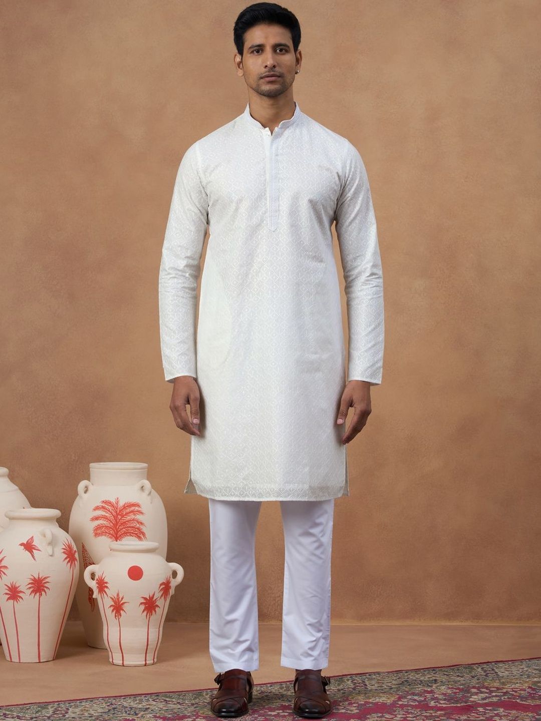 TheEthnic.Co Men Striped Thread Work Kurta-picture-33