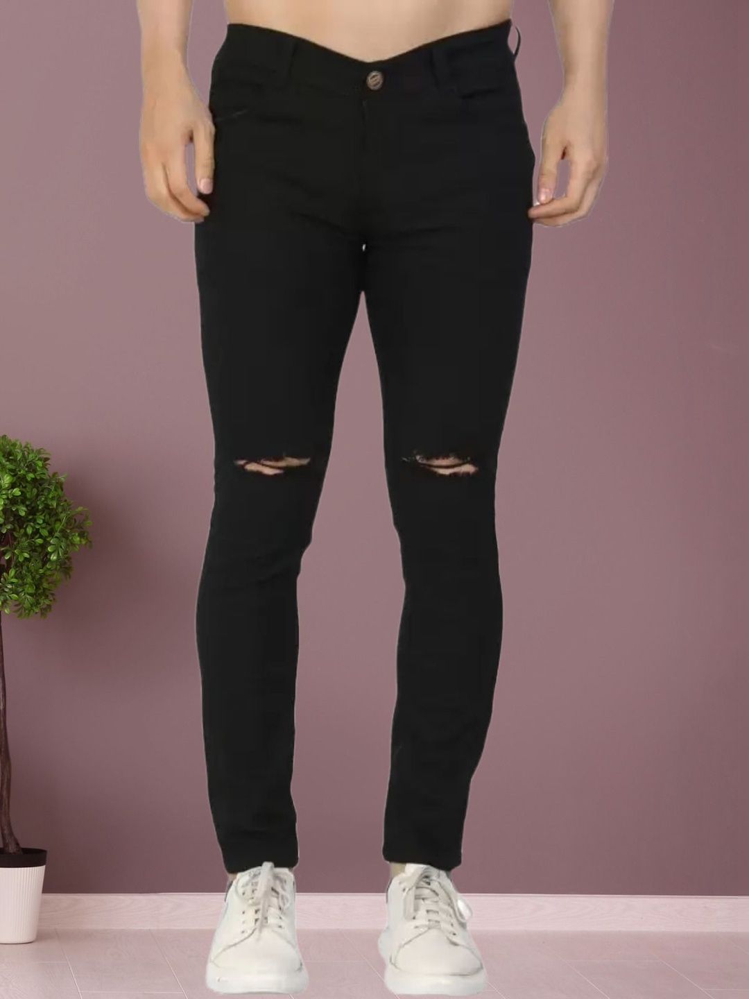 Metronaut Men Classic Regular Fit Mid-Rise Low Distress Stretchable Jeans-image-49