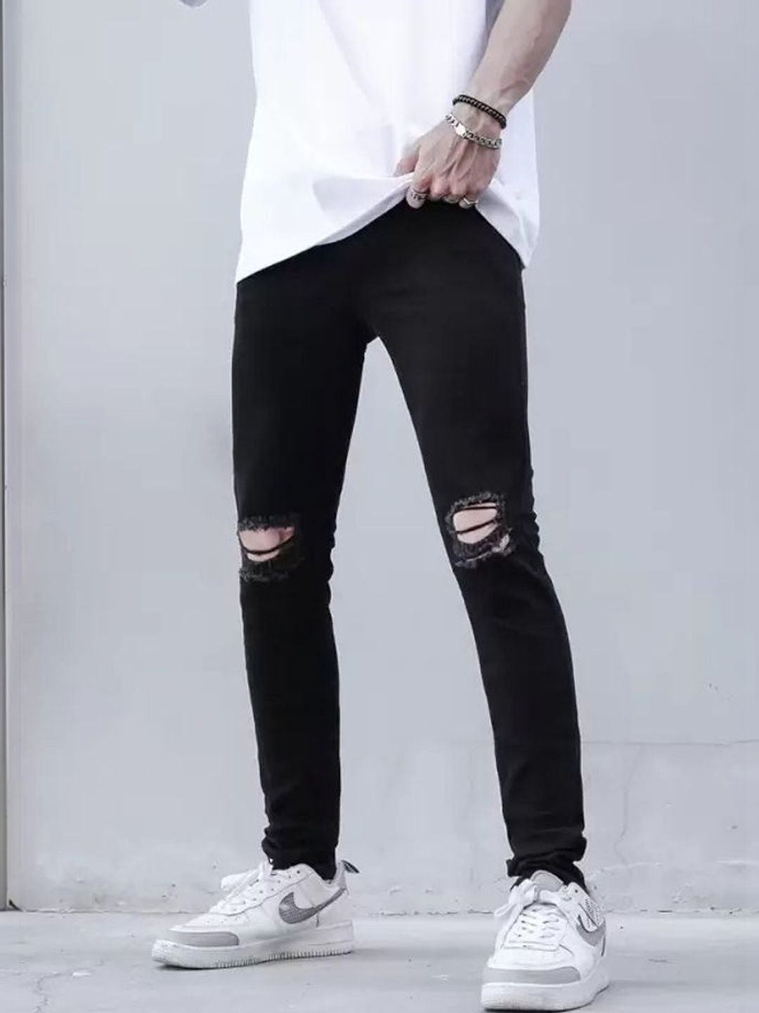 Metronaut Men Classic Regular Fit Mid-Rise Highly Distressed Stretchable Jeans-picture-35
