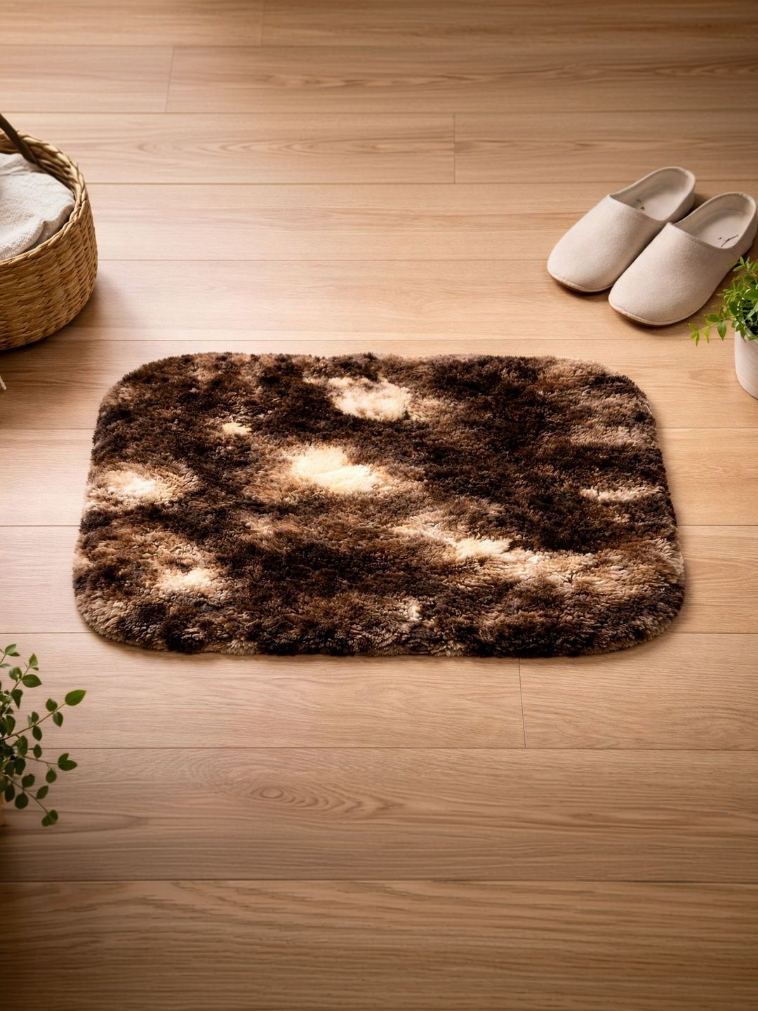 GEET CREATIONS Brown Self Design Anti-Skid Doormats-image-35