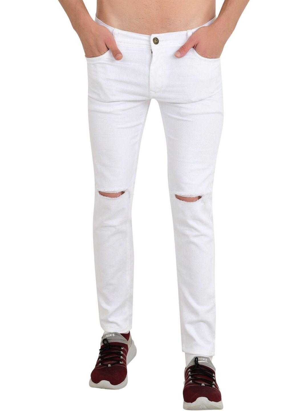 Metronaut Men Classic Regular Fit Mid-Rise Mildly Distressed Stretchable Jeans-image-24