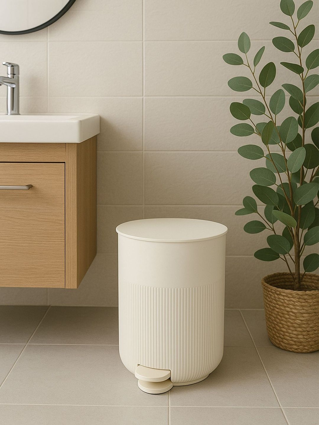 OBSESSIONS Grey Durable Pedal Dustbin-5L