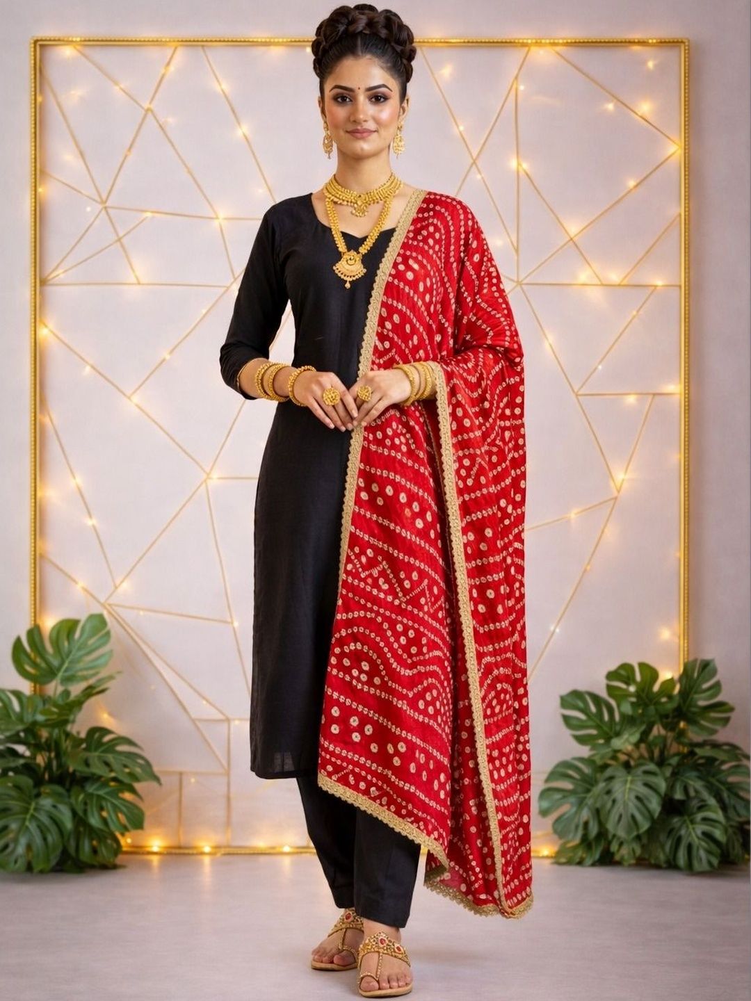 Moda Rapido Printed Bandhani Dupatta with Gotta Patti-picture-12