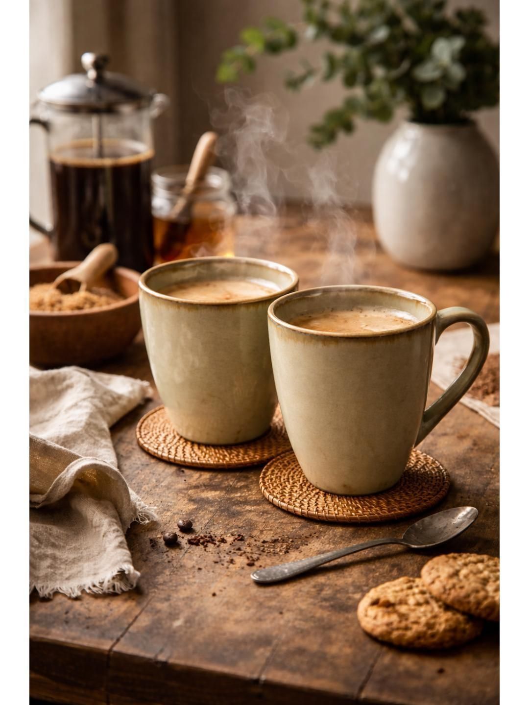 RUHANI HOMES Cream-Coloured Crafted Ceramics Solid Ceramic Glossy Mugs Set of Cups and Mugs-image-44