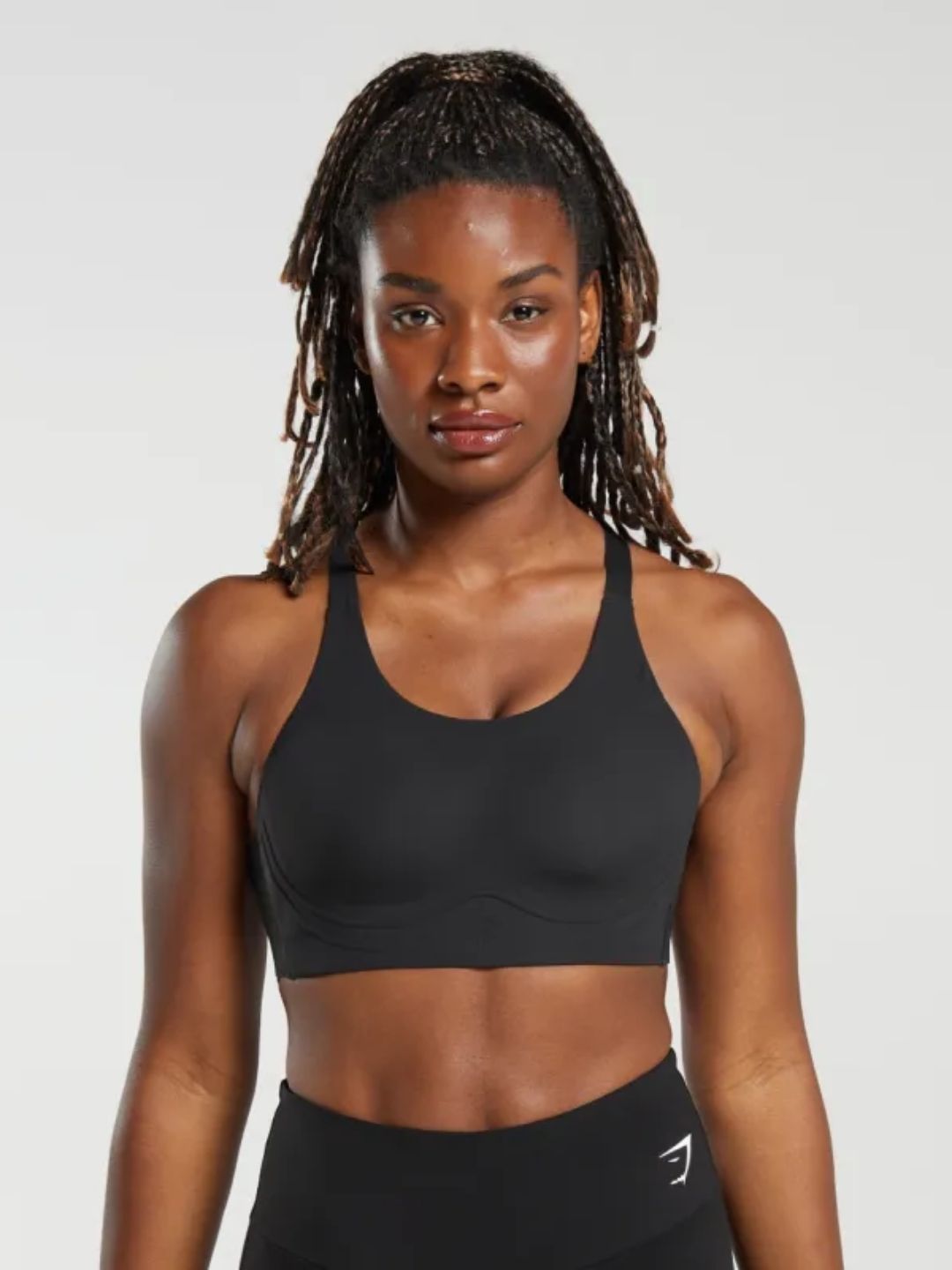 Gymshark Solid Workout Bra - Full Coverage Lightly Padded Styled Back-image-33