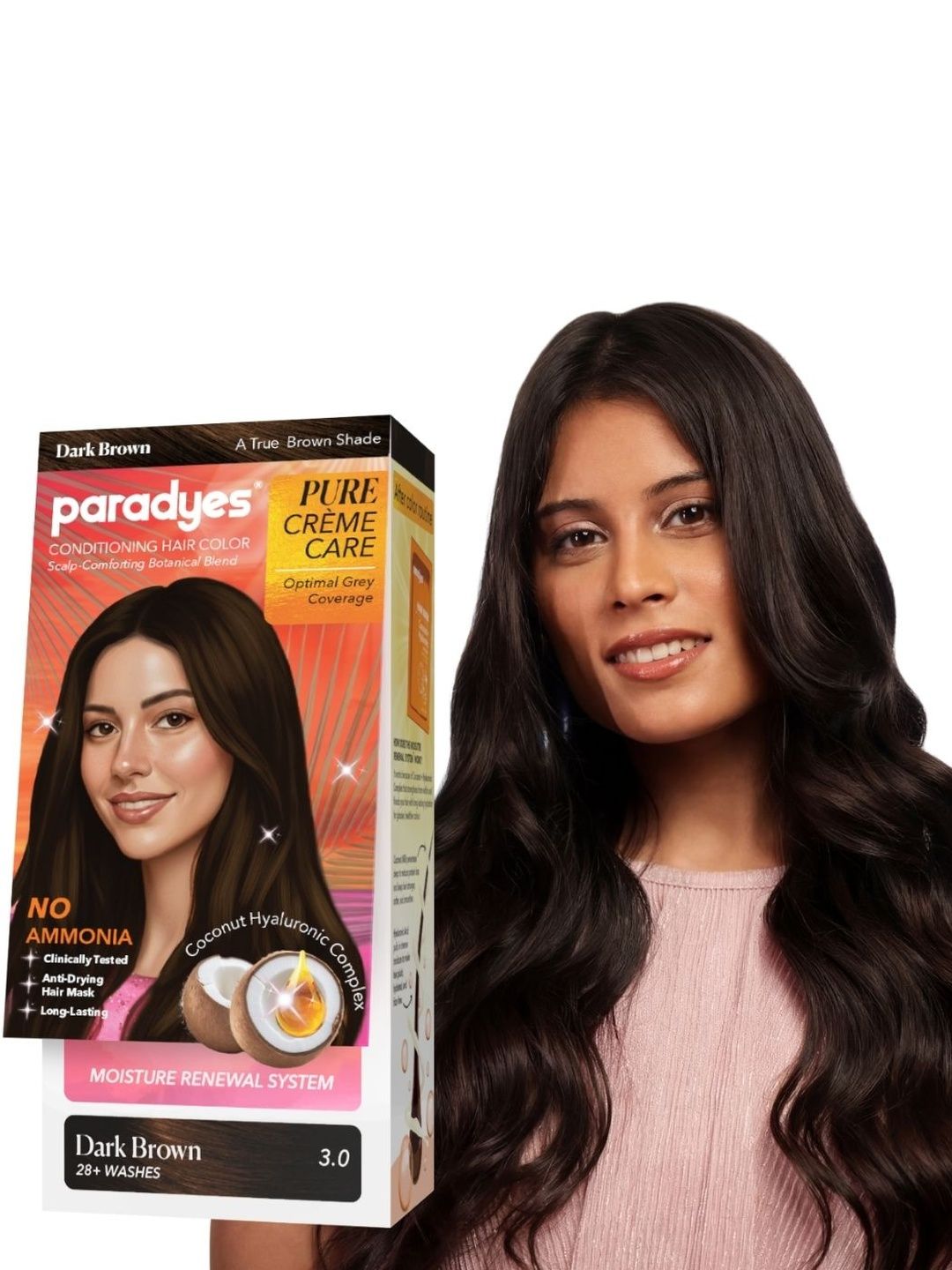 Paradyes Pure Creme Care Hair Color- 70 g - Dark Brown 3.0-image-18