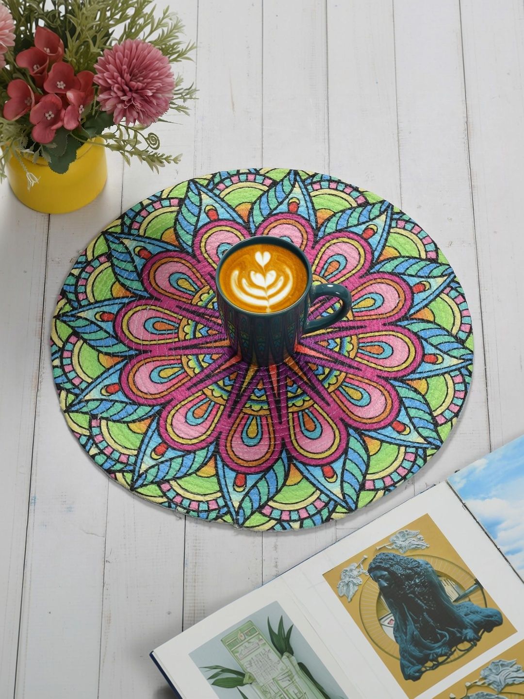 Galaxy Home Decor Pink Printed Cotton Table Placemat-picture-26
