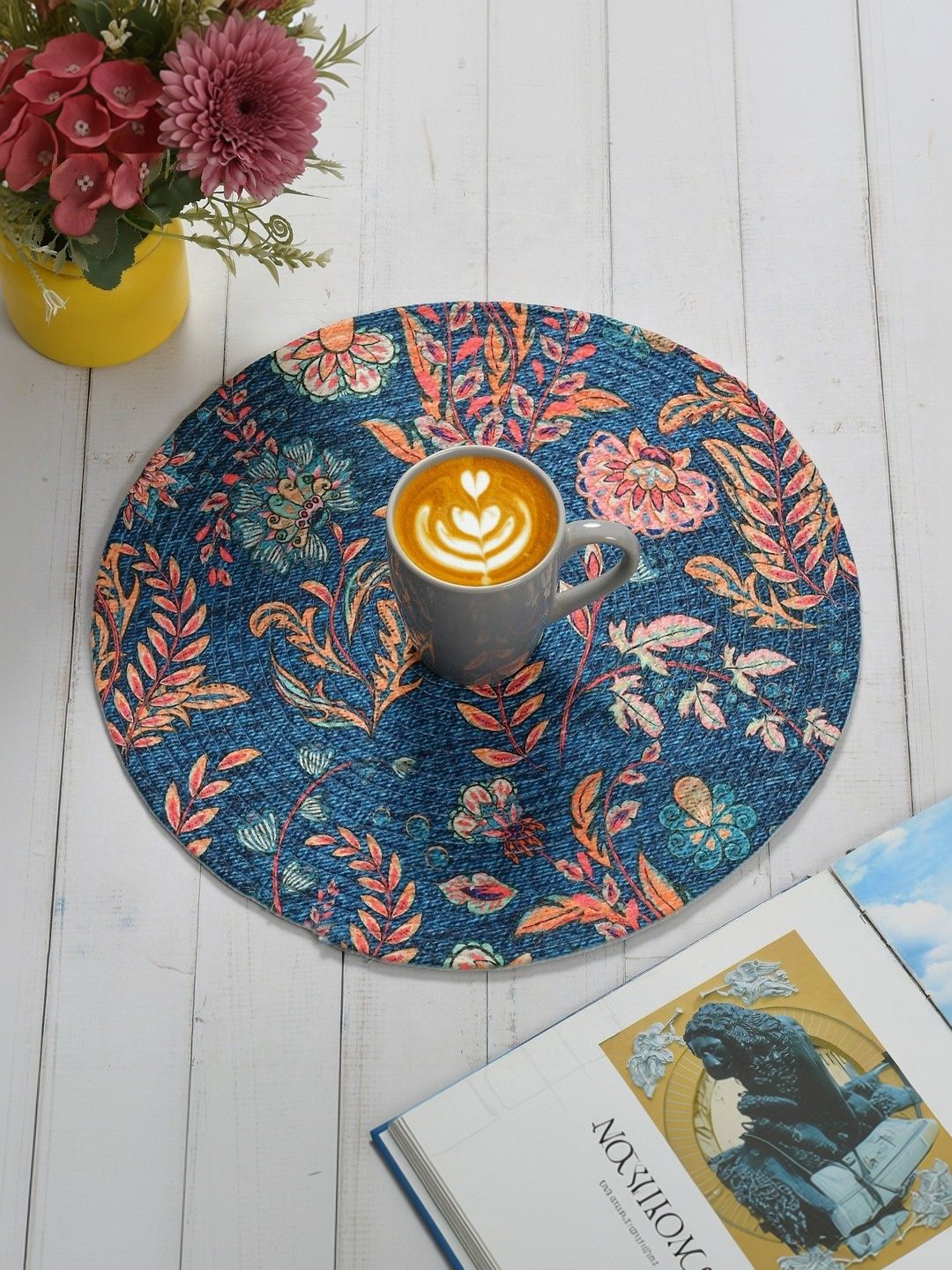 Galaxy Home Decor Blue Printed Cotton Table Placemat-picture-19