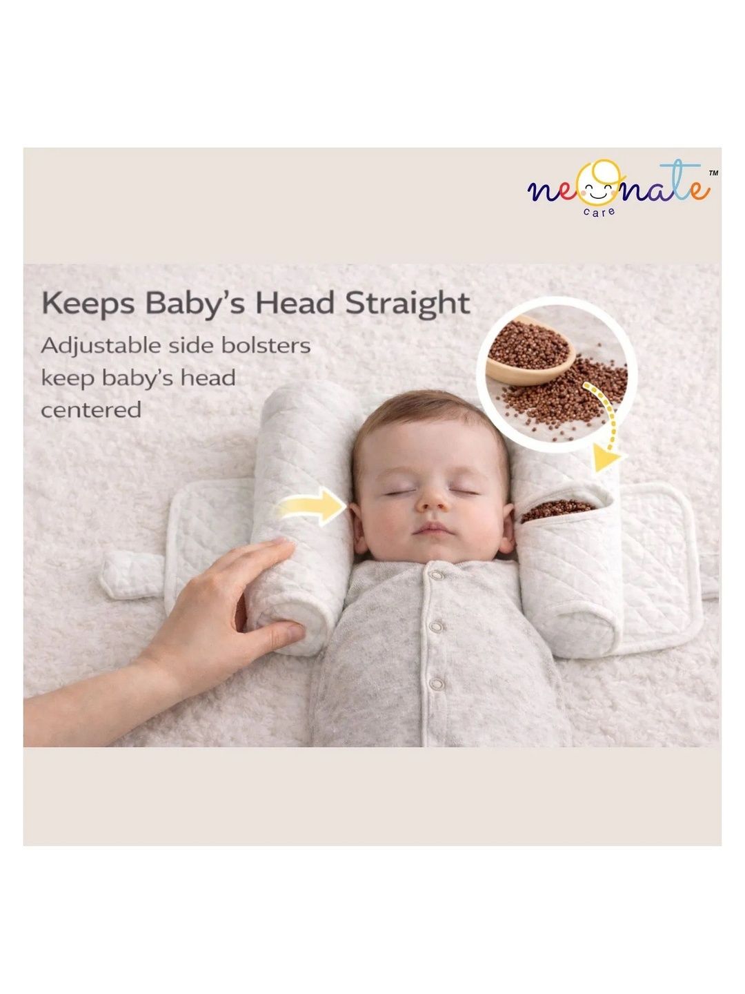 NeonateCare Infants Printed Adjsutable Pillow With Mustard seeds-picture-16