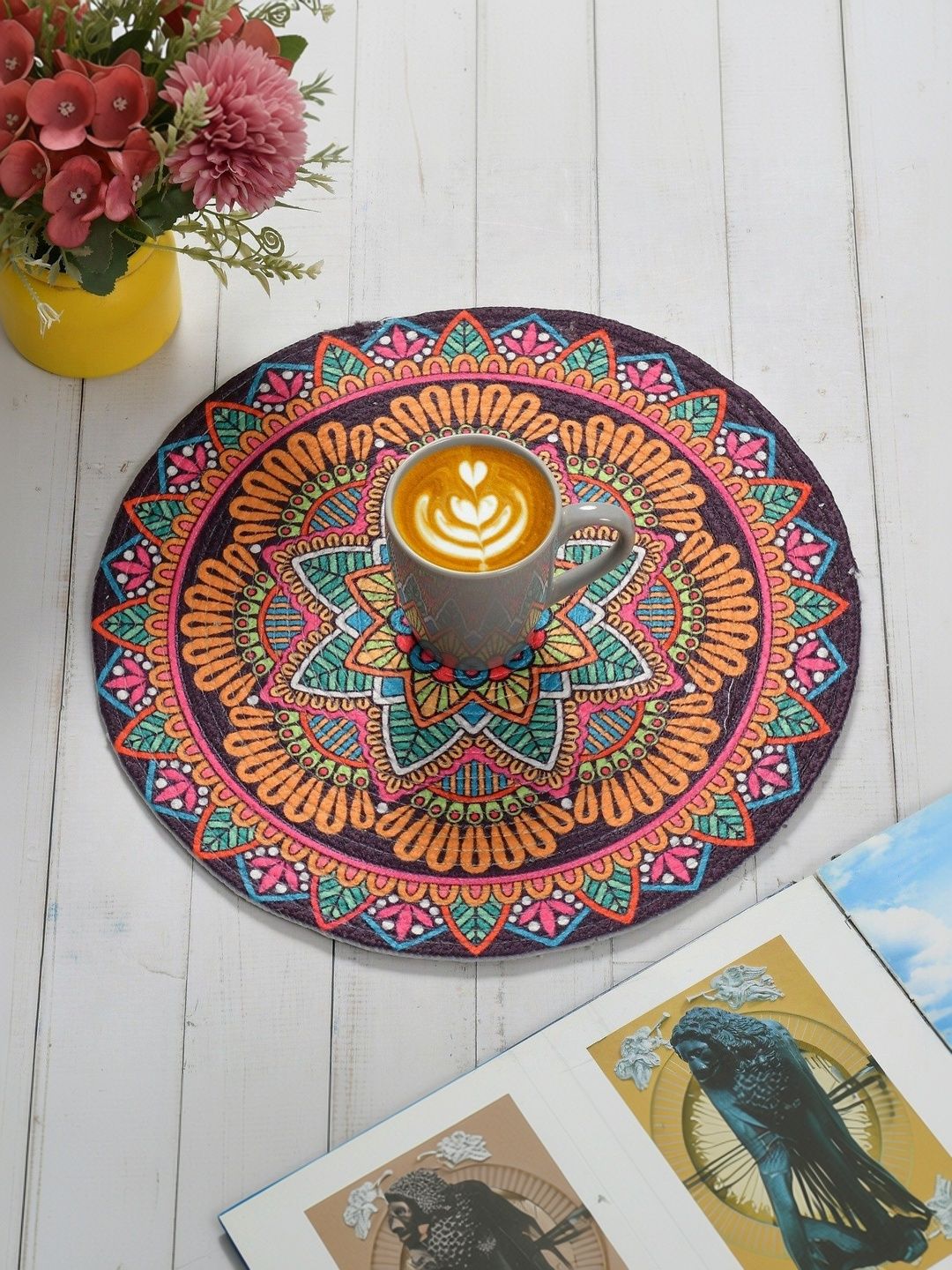 Galaxy Home Decor Black Printed Cotton Table Placemat-picture-46