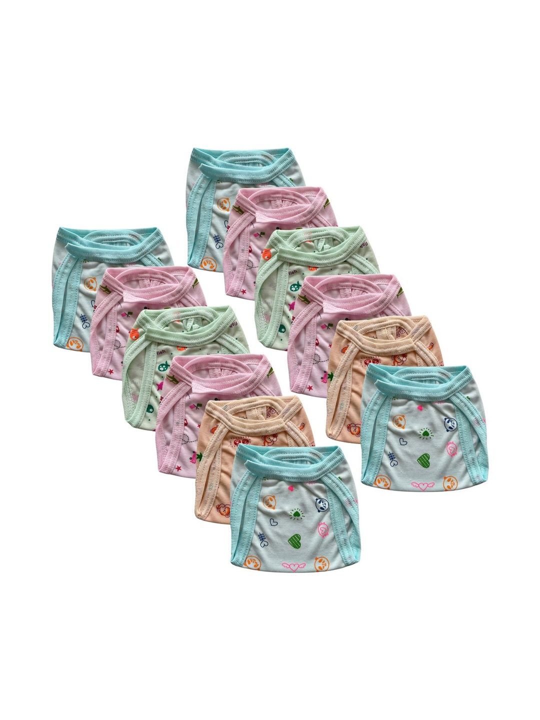 Little Dreams Grow with Style Infants Set Of 12 Non Padded Color Nappies-picture-42