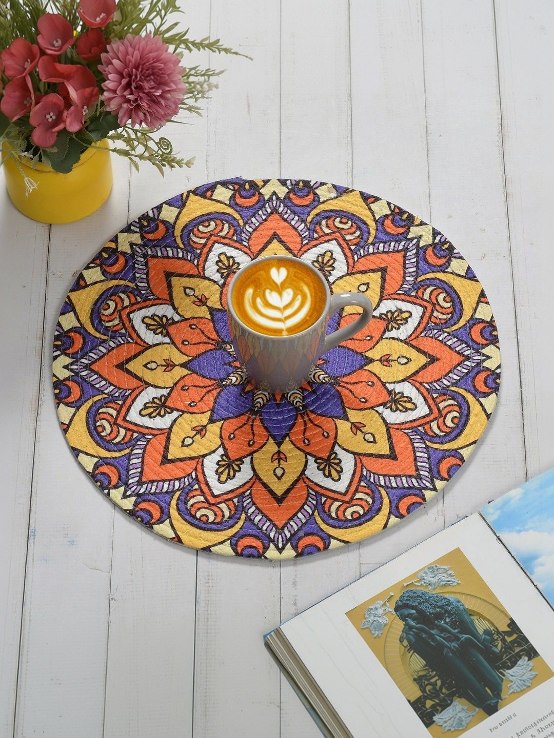 Galaxy Home Decor Blue Printed Cotton Table Placemat-picture-21