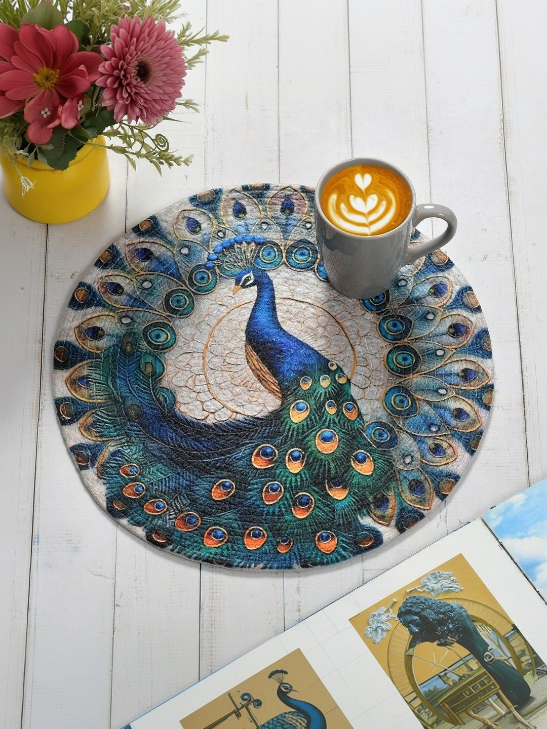 Galaxy Home Decor Blue Printed Cotton Table Placemat-picture-14