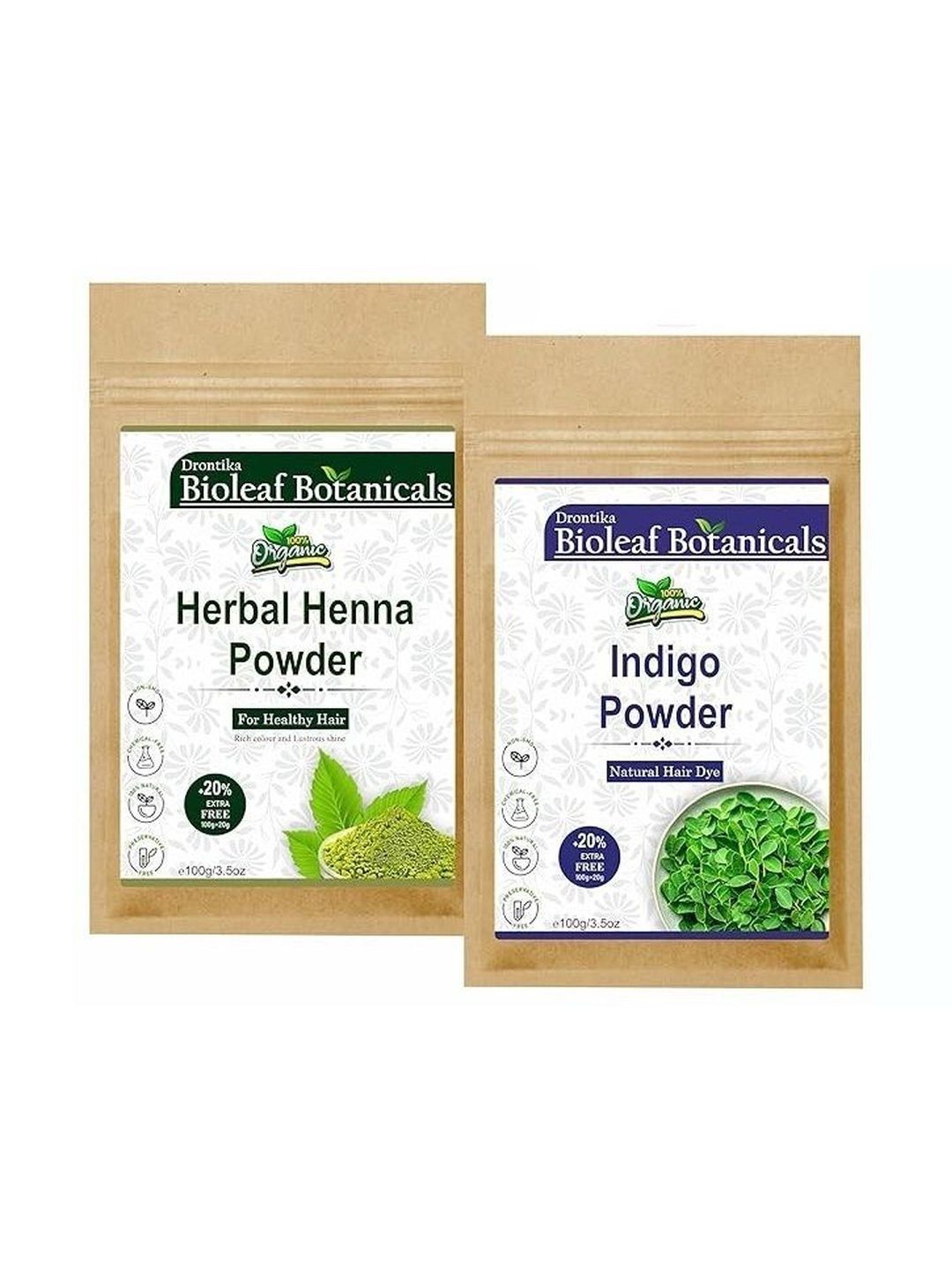 DRONTIKA Set Of 2 Herbal Henna & Indigo Powder - 100 g Each - Black-picture-39