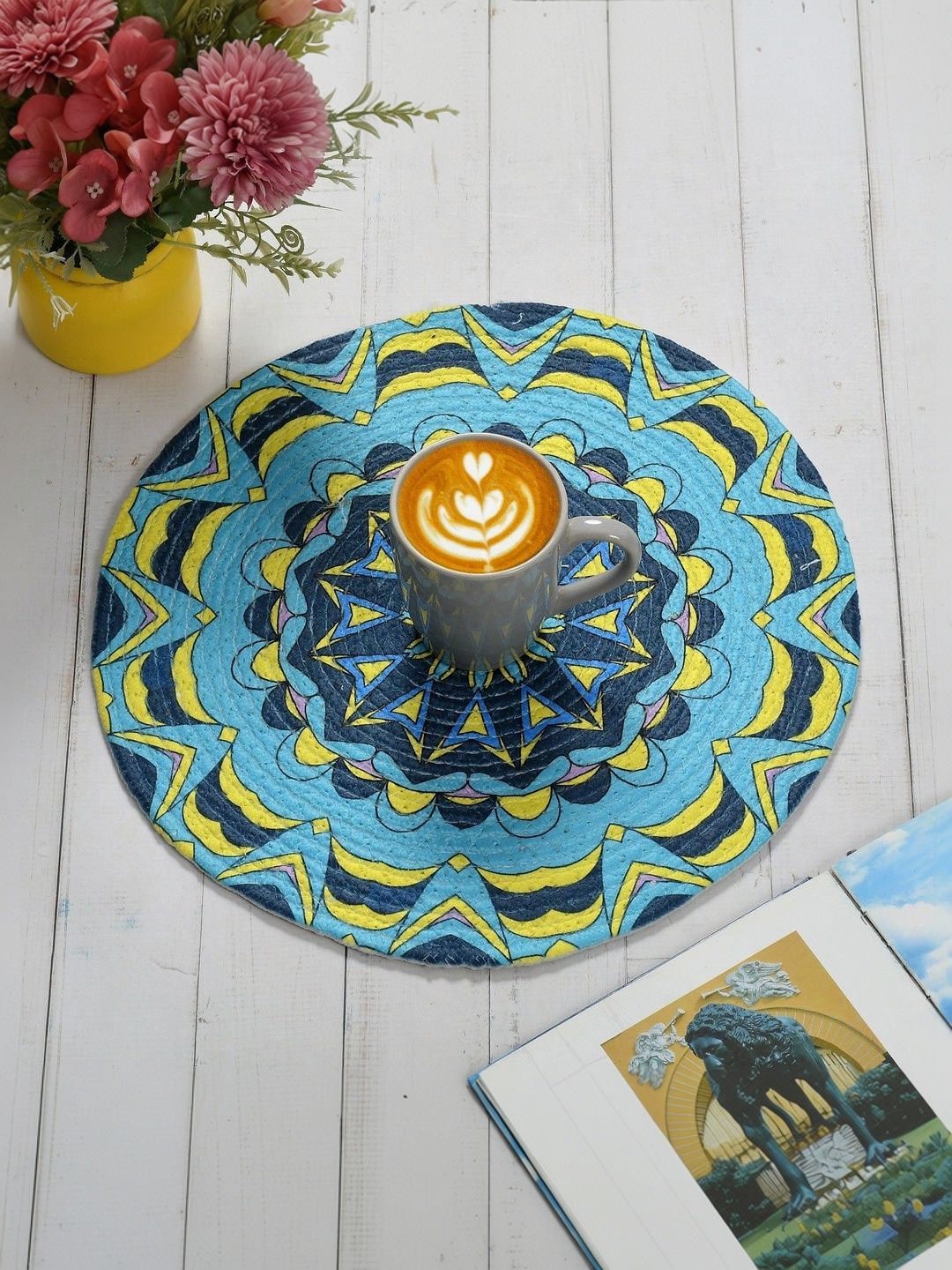 Galaxy Home Decor Blue Printed Cotton Table Placemat-picture-13