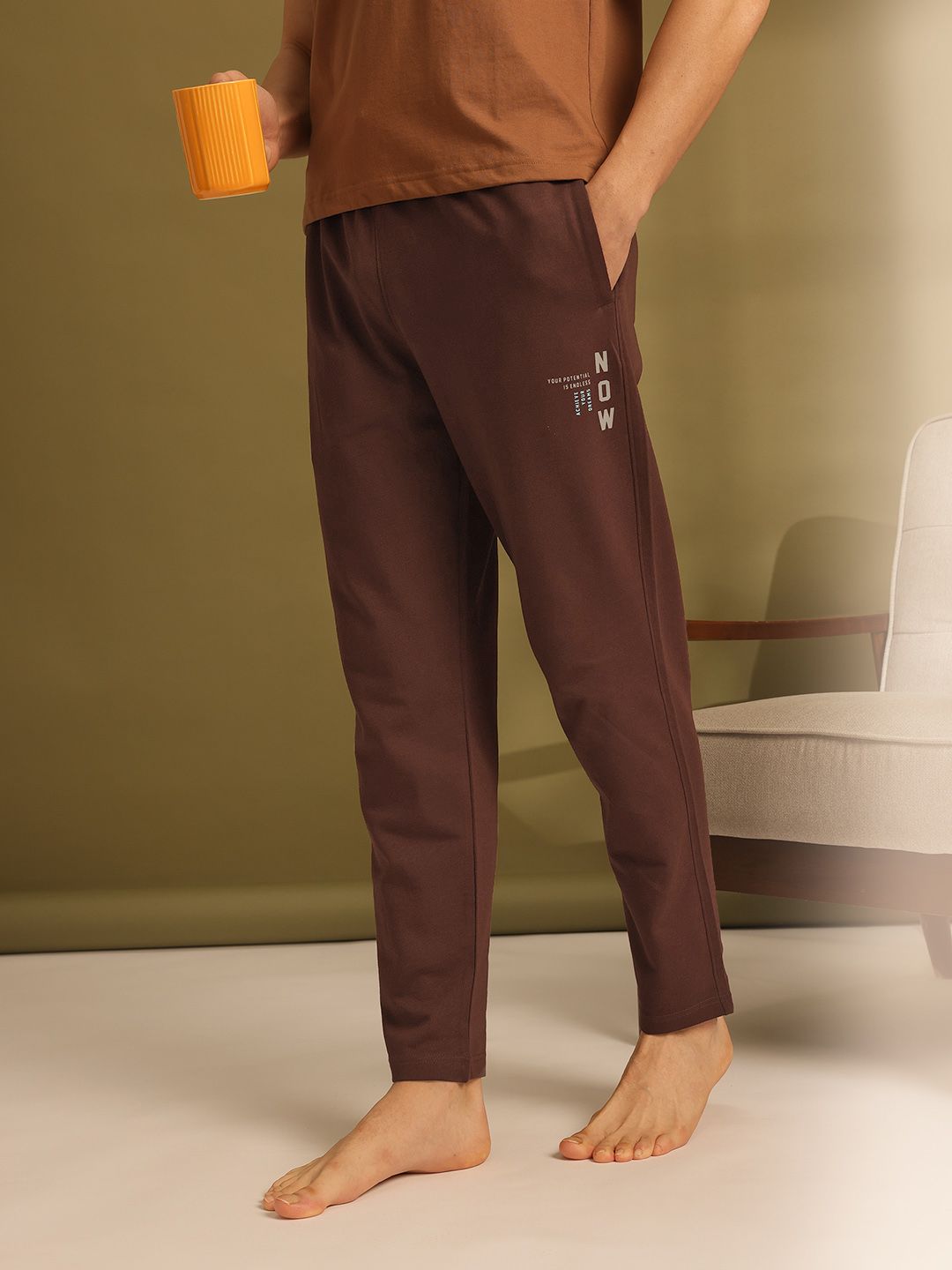 ETC Typography Printed Mid-Rise Straight Fit Pure Cotton Lounge Pants-picture-47