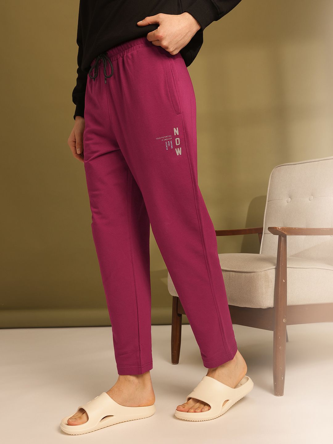 ETC Typography Printed Mid-Rise Straight Fit Pure Cotton Lounge Pants-picture-51