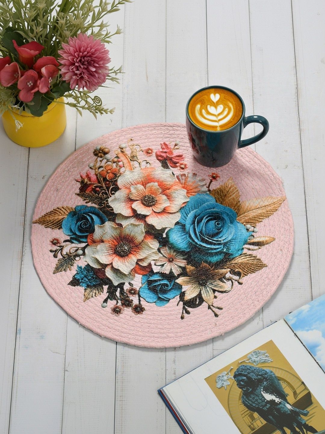 Galaxy Home Decor Pink Printed Cotton Table Placemat-picture-29