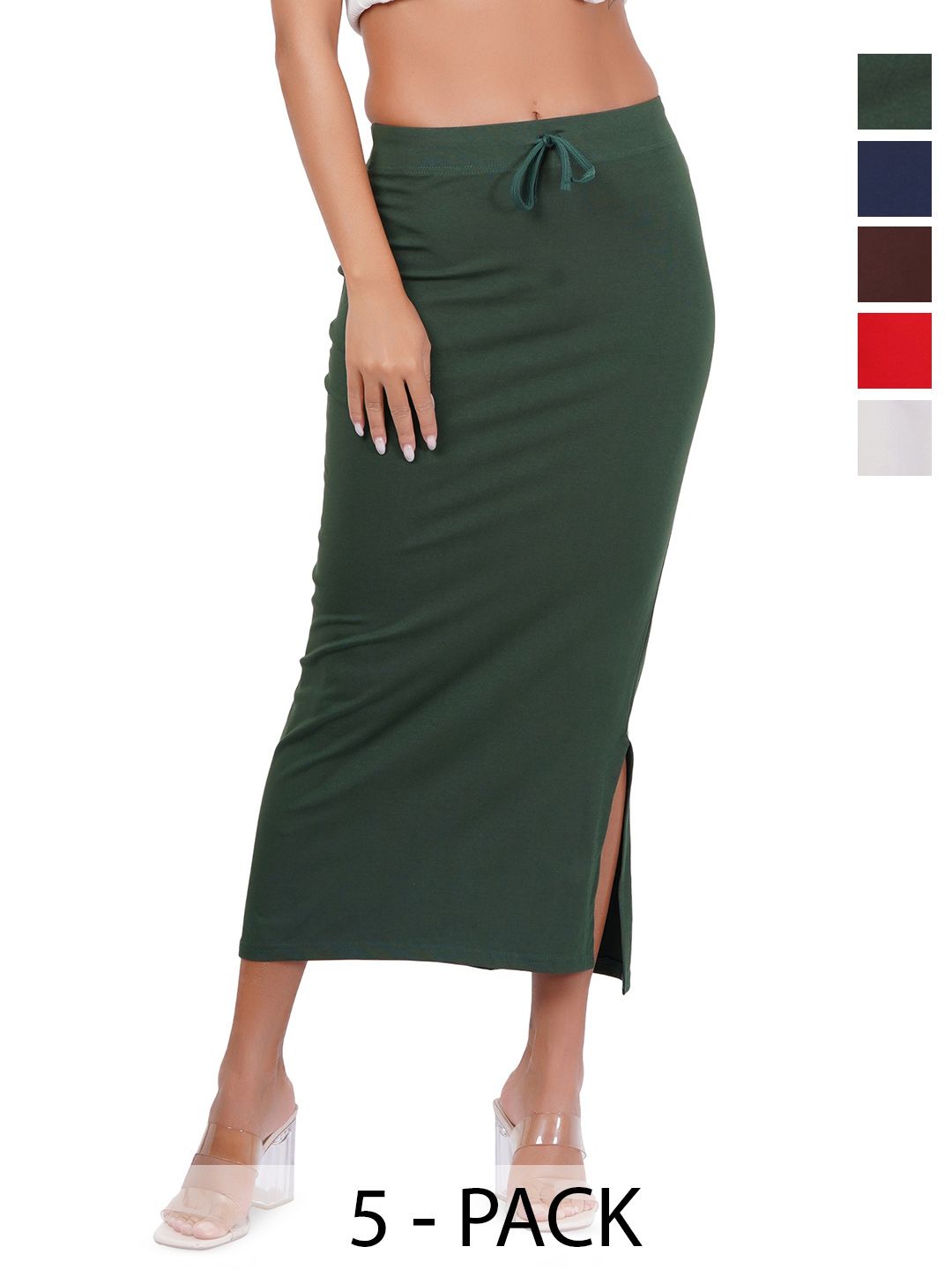 Liigne Pack Of 5 Mid-Rise Saree Shapewear-picture-32
