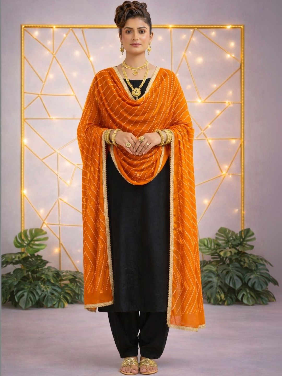 Moda Rapido Printed Bandhani Dupatta with Gotta Patti-picture-41