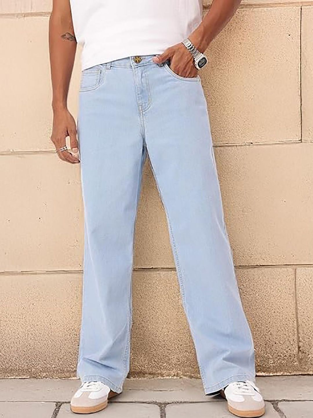 UNITED DENIM Men Loose Mid-Rise Light Fade Stretchable Jeans-picture-18