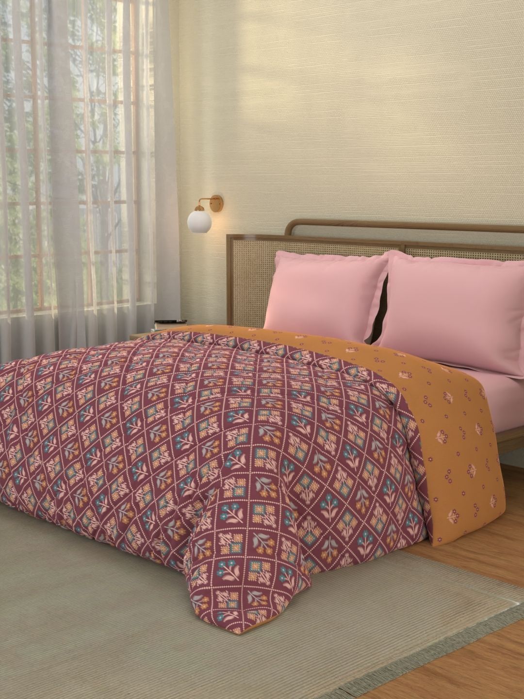 Portico New York Signature Maroon & Maroon Ethnic Motifs AC Room 120 GSM Comforter-picture-38