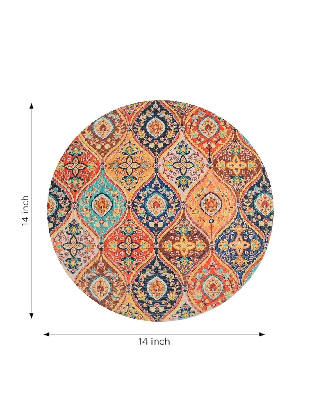 Galaxy Home Decor Orange-Coloured Printed Cotton Table Placemat-picture-20
