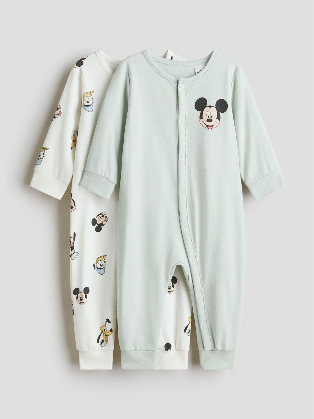 H&M Pack Of 2 Printed Sleepsuit