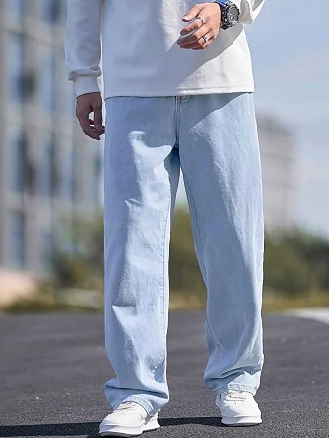UNITED DENIM Men Loose Mid-Rise Light Fade Stretchable Jeans-picture-2
