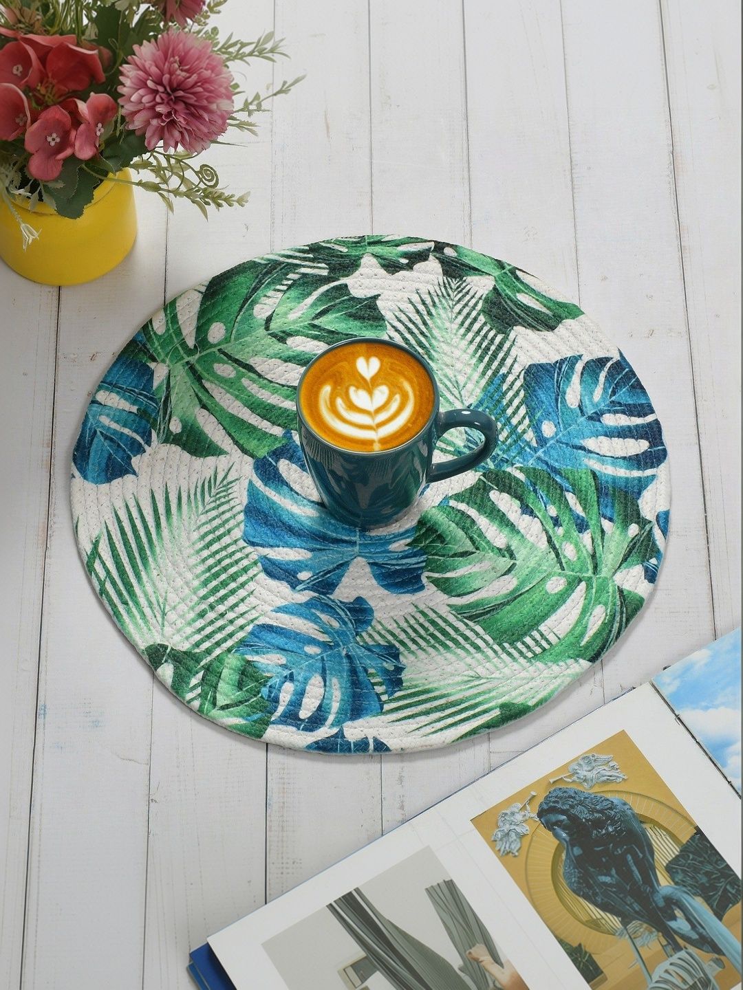 Galaxy Home Decor Blue Printed Cotton Table Placemat-picture-15