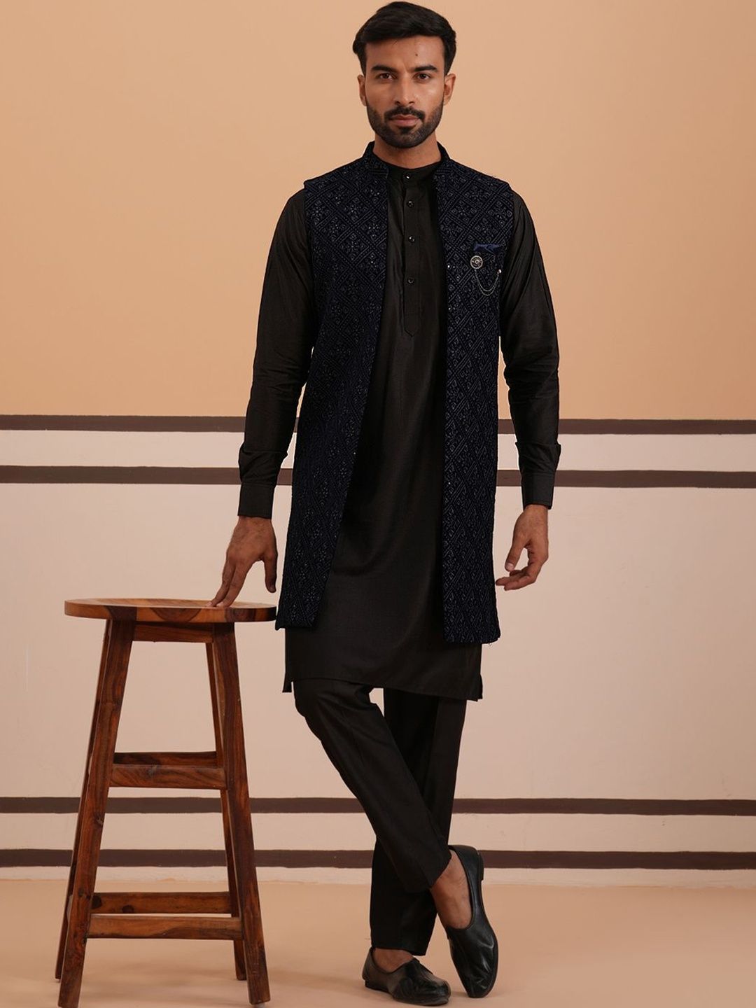 Jompers Embroidered Sherwani Set-image-1