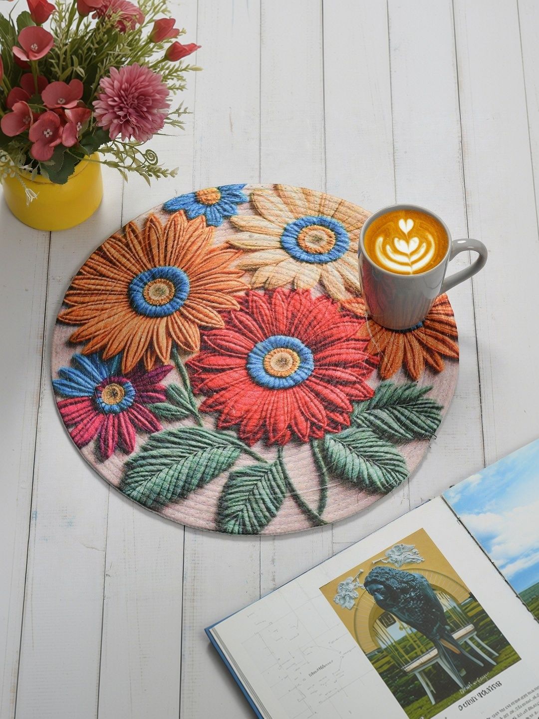 Galaxy Home Decor Grey Printed Cotton Table Placemat-picture-56