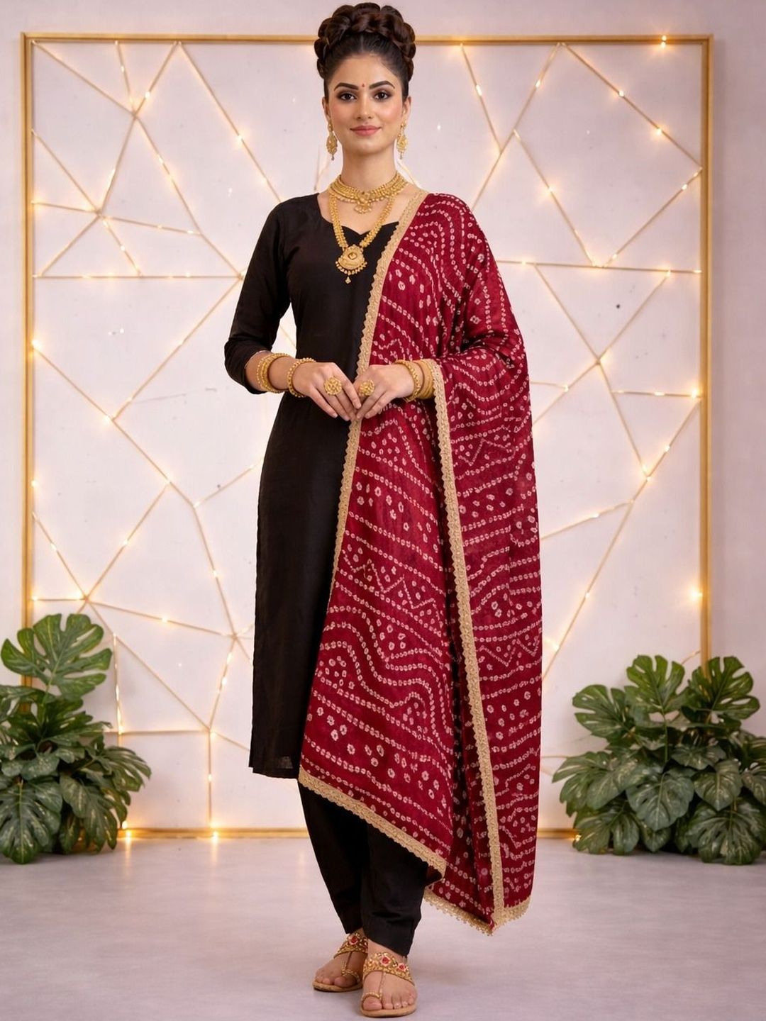 Moda Rapido Printed Bandhani Dupatta with Gotta Patti-picture-16