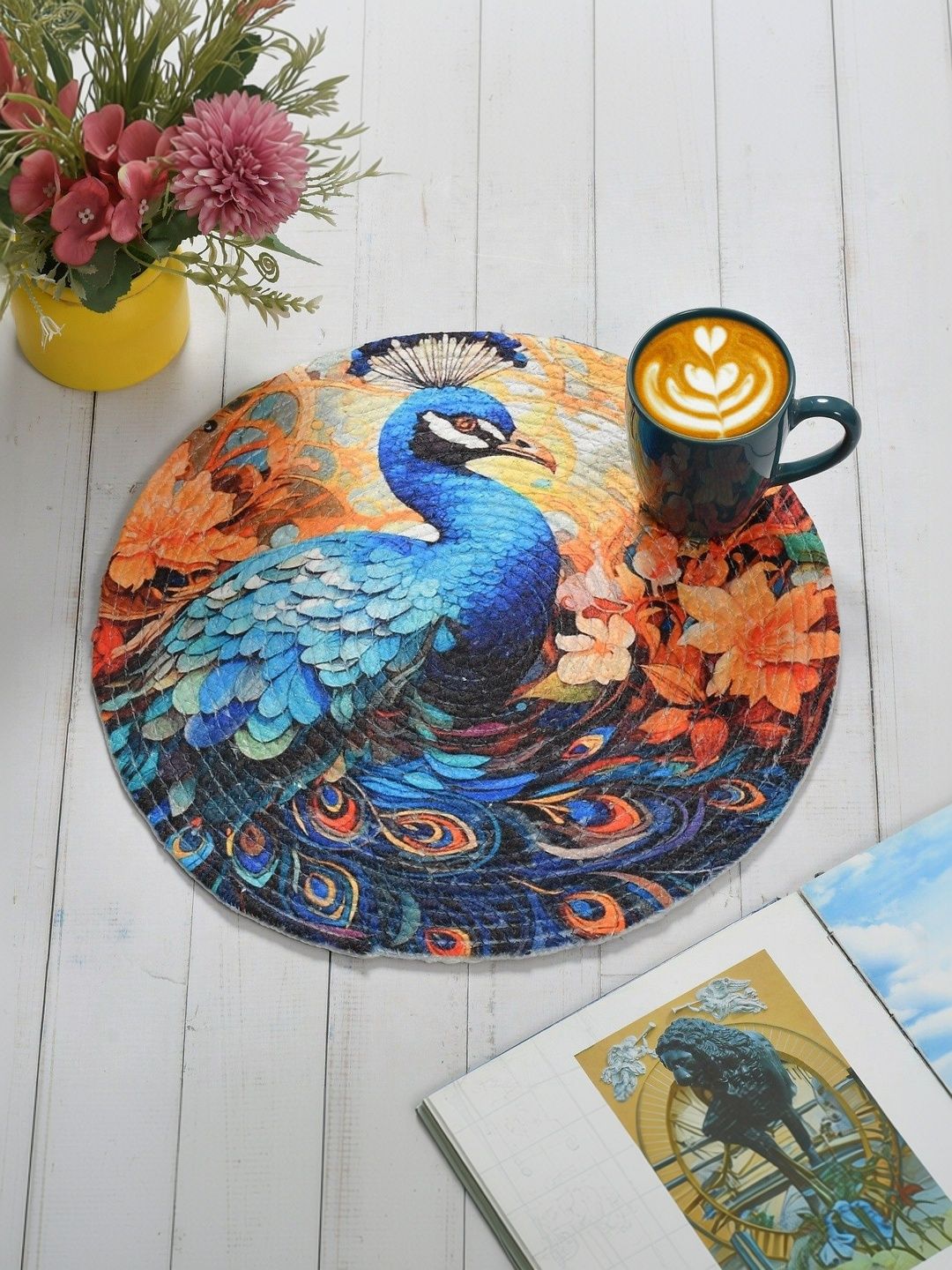 Galaxy Home Decor Orange-Coloured Printed Cotton Table Placemat-picture-25