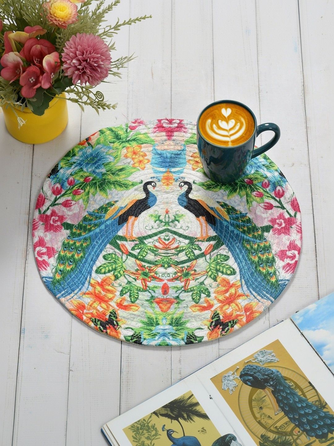 Galaxy Home Decor Pink Printed Cotton Table Placemat-picture-49