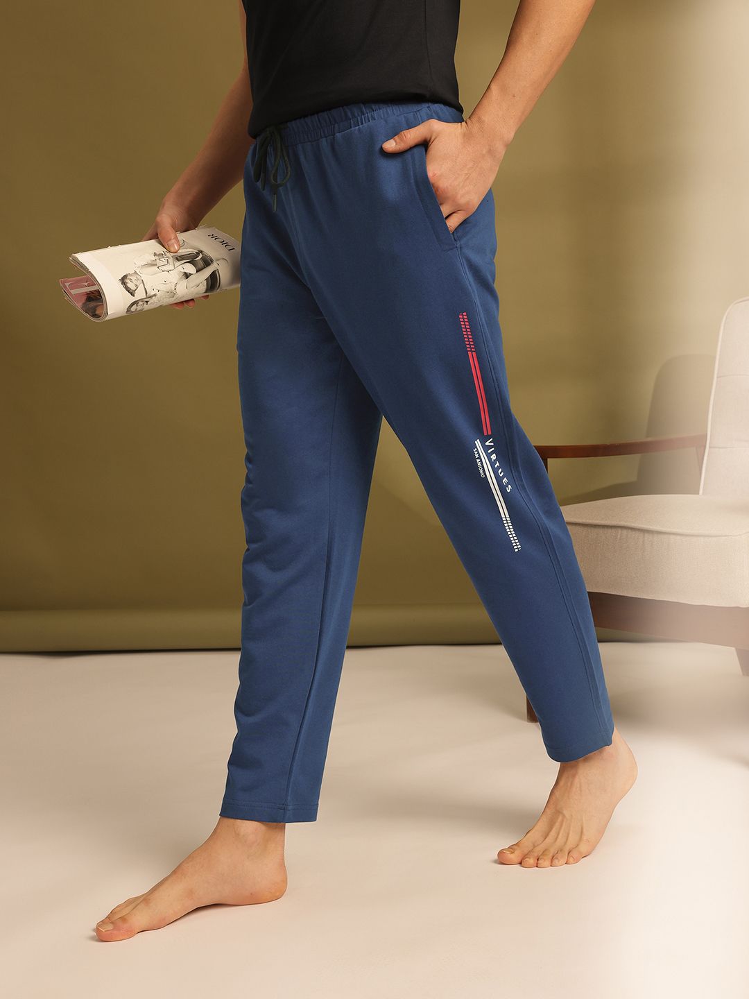 ETC Typography Printed Mid-Rise Straight Fit Pure Cotton Lounge Pants-picture-34