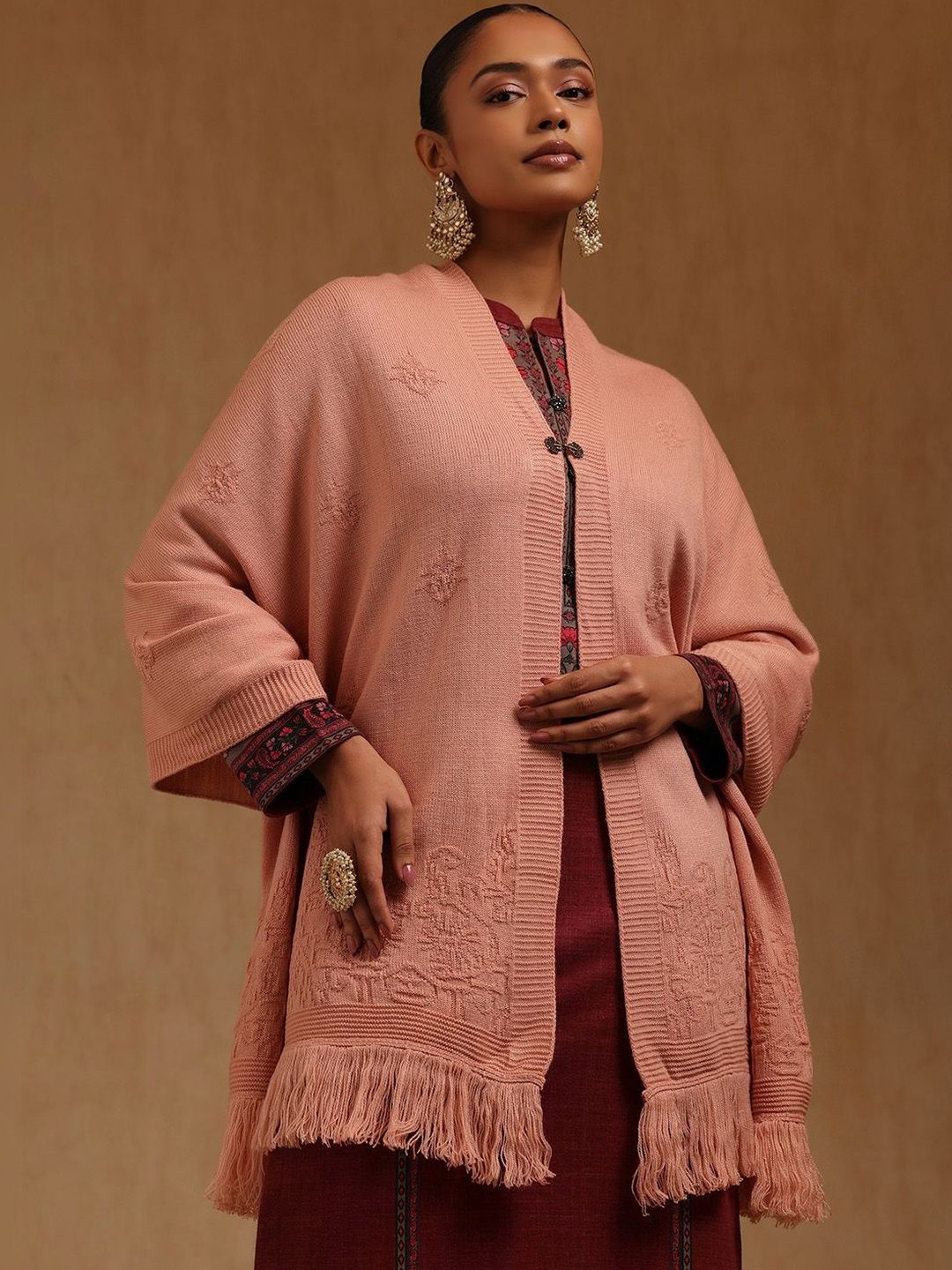 Soch Women Floral Embroidered Acrylic Shawl